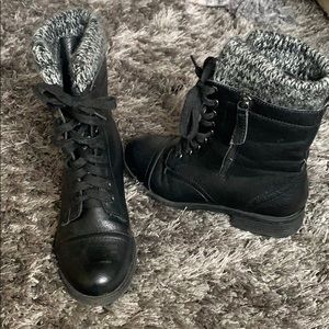 Black combat boots